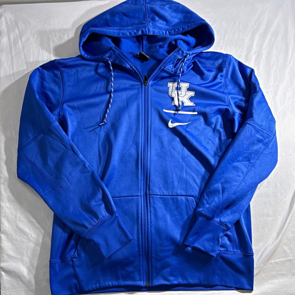 Nike Dri-FIT Kentucky Wildcats Full-Zip Hoodie Jacket Pockets Blue Size L
